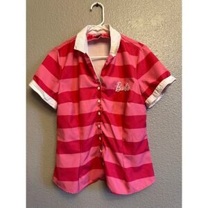 💖 Life in Plastic,‎ It's Fantastic! Barbie Button-Down Shirt - Size M 💖
